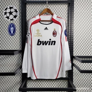 2006 AC Milan Retro Shirt 07/06 Homens Manga Curta Futebol Branco De Alta Qualidade BLSF