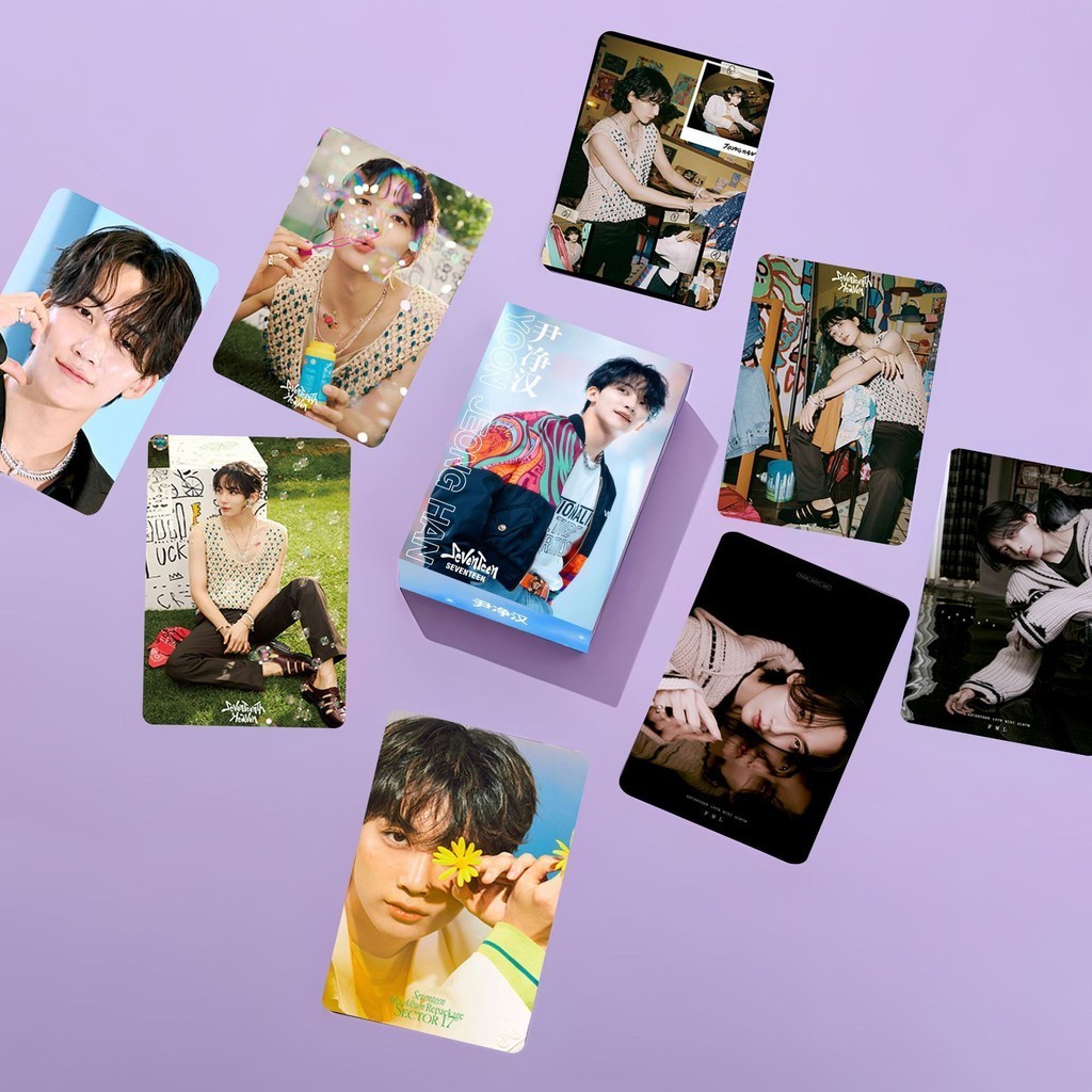 50-55pcs SEVENTEEN Cartões Holográficos A Laser LOMO