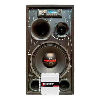 CAIXA BOB ATIVA HP 750 W RMS MÓDULO TARAMPS 400W MP3 BT USB RESIDENCIAL