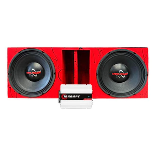 CAIXA DUTO RÉGUA VERMELHA 2 ALTO FALANTE HARD POWER HP 750 MÓDULO TARAMPS DS800X4 em Oferta na Shopee