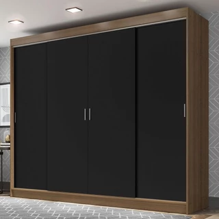 Guarda-Roupa Casal Madesa Austin 4 Portas de Correr 3 Gavetas em Oferta na Shopee