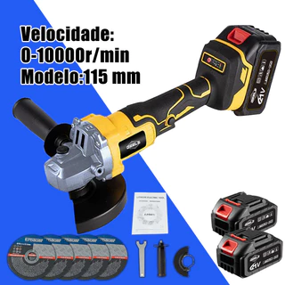 Esmerilhadeira Profissional Lixadeira 2 Bateria 21v 115mm 4.1/2 10000rpm