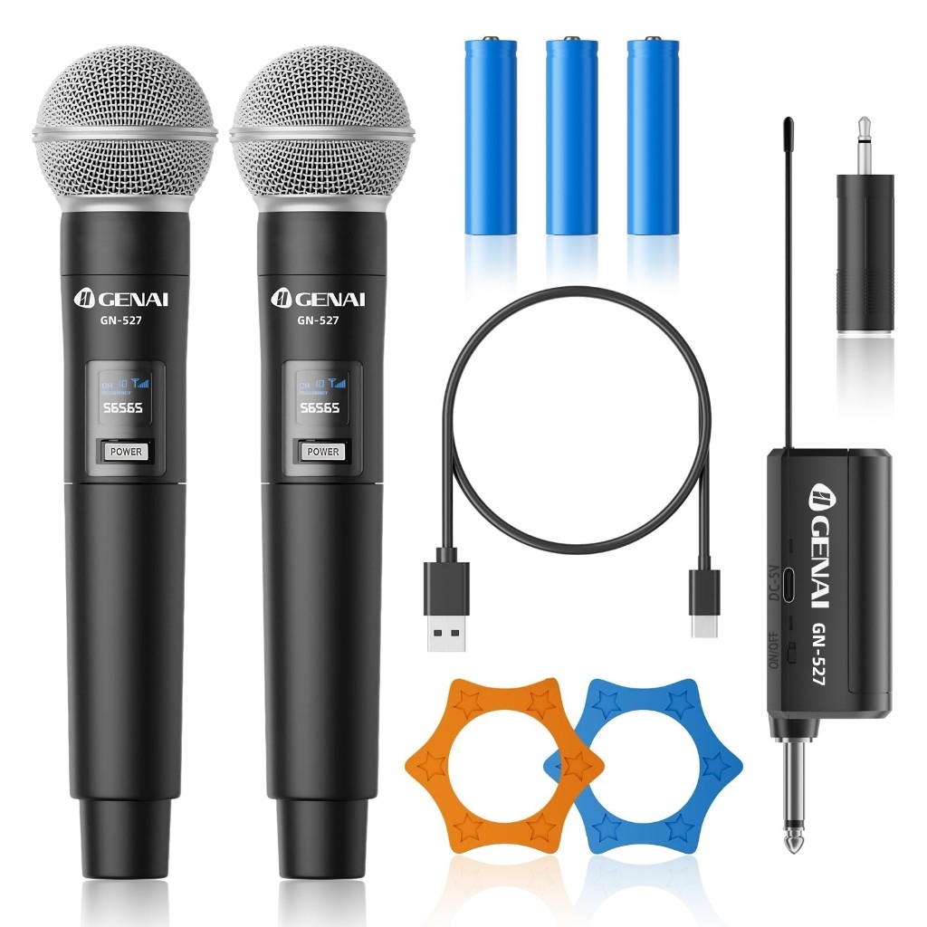 Kit 2 Microfones Premium Bateria Recarregável Sem Fio Sinal Forte ...