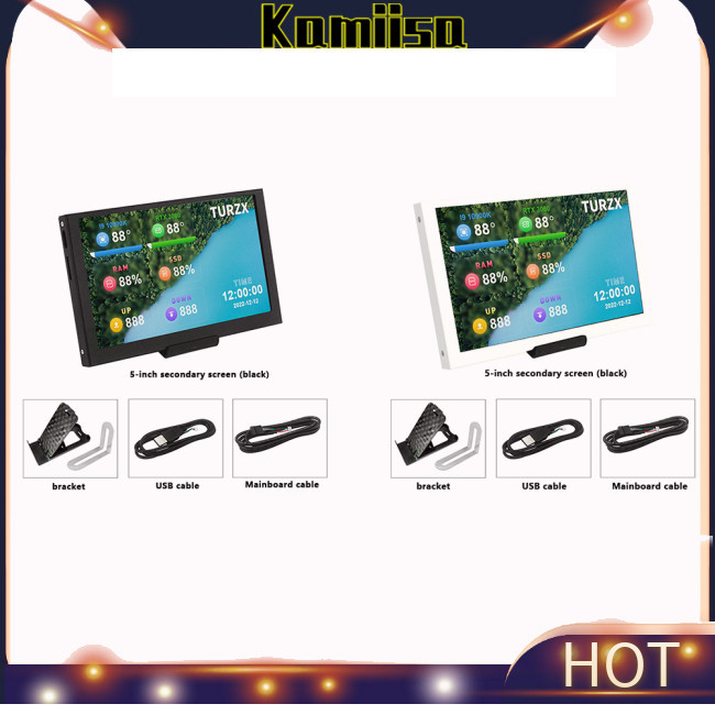 Tela LCD Kami AIDA64 5 Polegadas 800x480 Monitor Portátil Segunda 1080P ...