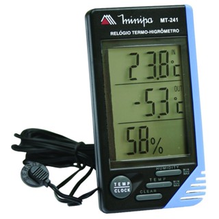 Relógio termo-higrômetro interno e externo - MT-241 - Minipa