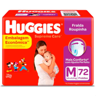 Fralda Huggies Roupinha Supreme Care M 72 fraldas
