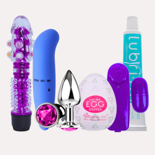 Kit Plug Anal P + Masturbador Egg + Vibrador Feminino Ponto G + Vibrador Bullet + Personal com capa