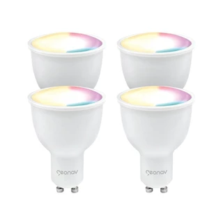 Kit 4 Lâmpadas Inteligentes 30W Dicróica WiFi Rgb+W Geonav