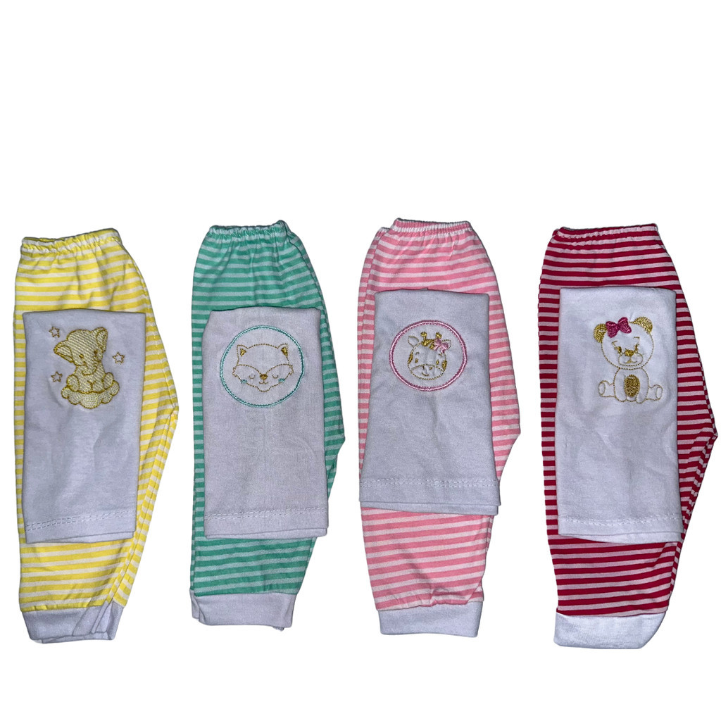Kit 4 Mijão Bebê Listrado para RN 100% Algodão Menino Menina em Oferta na Shopee