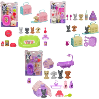 BRINQUEDO PET CACHORROS COM BANHEIRA E CASINHA + ACESSÓRIOS