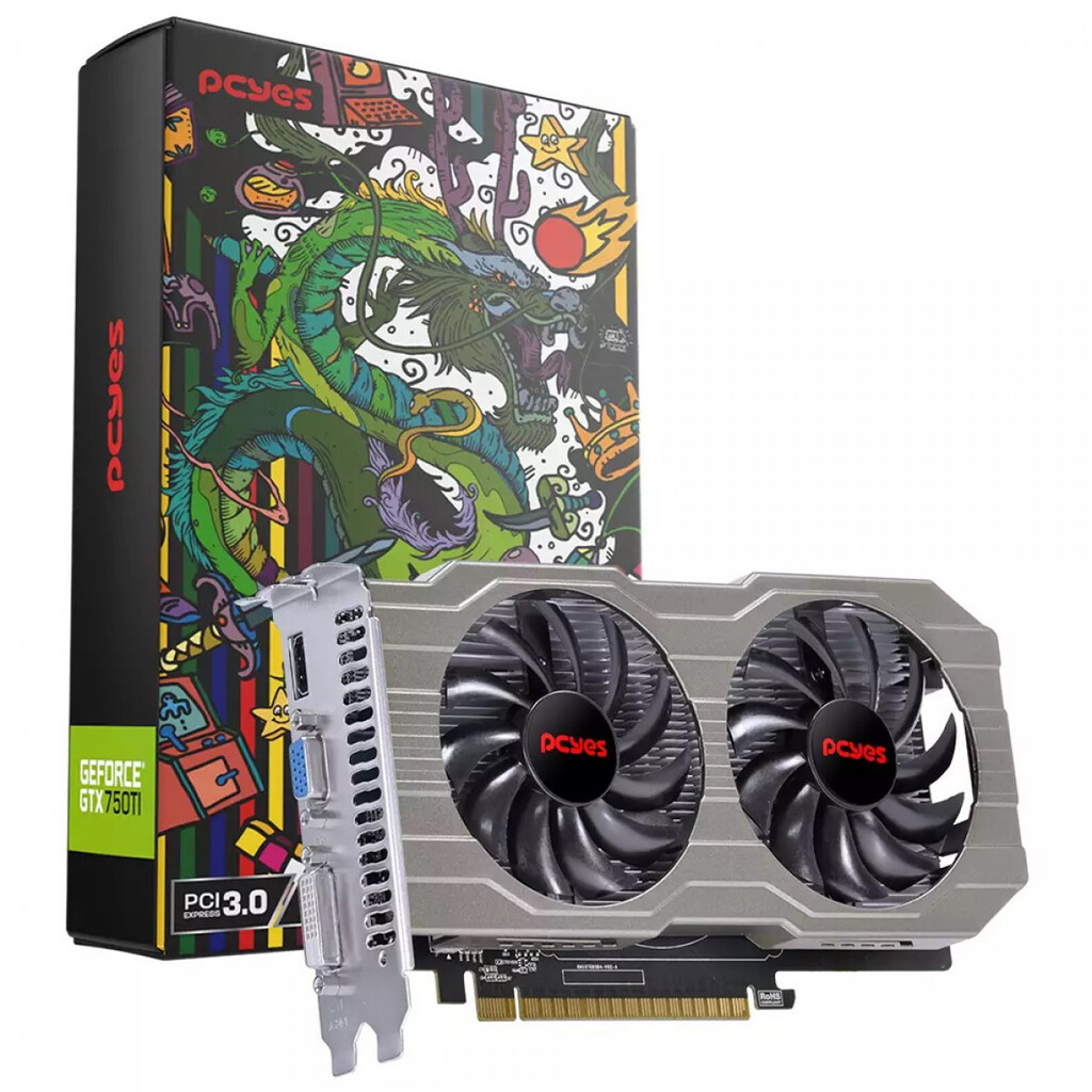 Placa De Vídeo Pcyes GeForce GTX 750 Ti 4GB GDDR5 128Bits