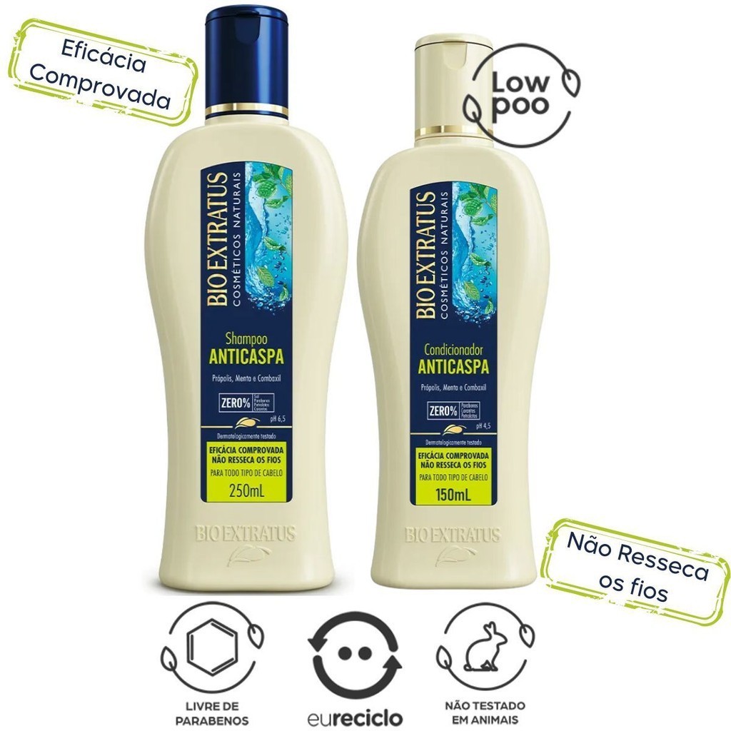 Kit Anticaspa Bio Extratus Shampoo e Condicinador Eficácia Comprovada ...