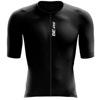 Camisa Ciclismo Masculina Dry Fit Full Ziper Manga Curta Preta Lisa Bolsos Faixa Refletiva + Brinde