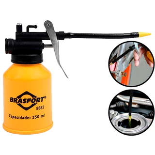 Almotolia Plástica Com Bico Flexível Regulável Para Óleo Oficina Indústria 250ml Brasfort