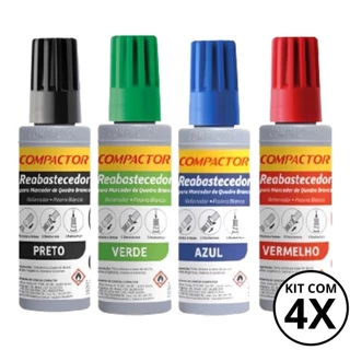 Kit Com 04 Reabastecedor Refil Para Quadro Branco - COMPACTOR