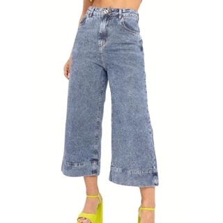 Calça Jeans Pantacourt