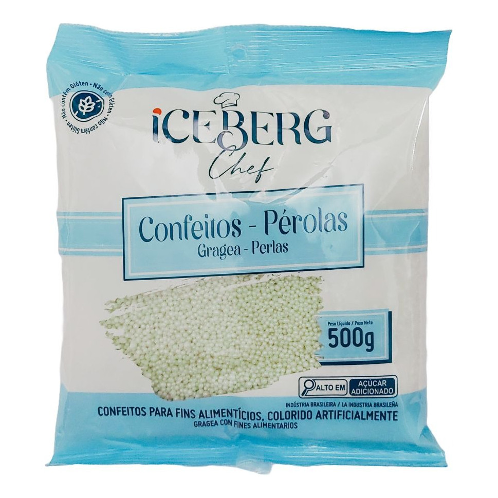 Confeito Pérola Perolado Ou Dourado 500g Iceberg