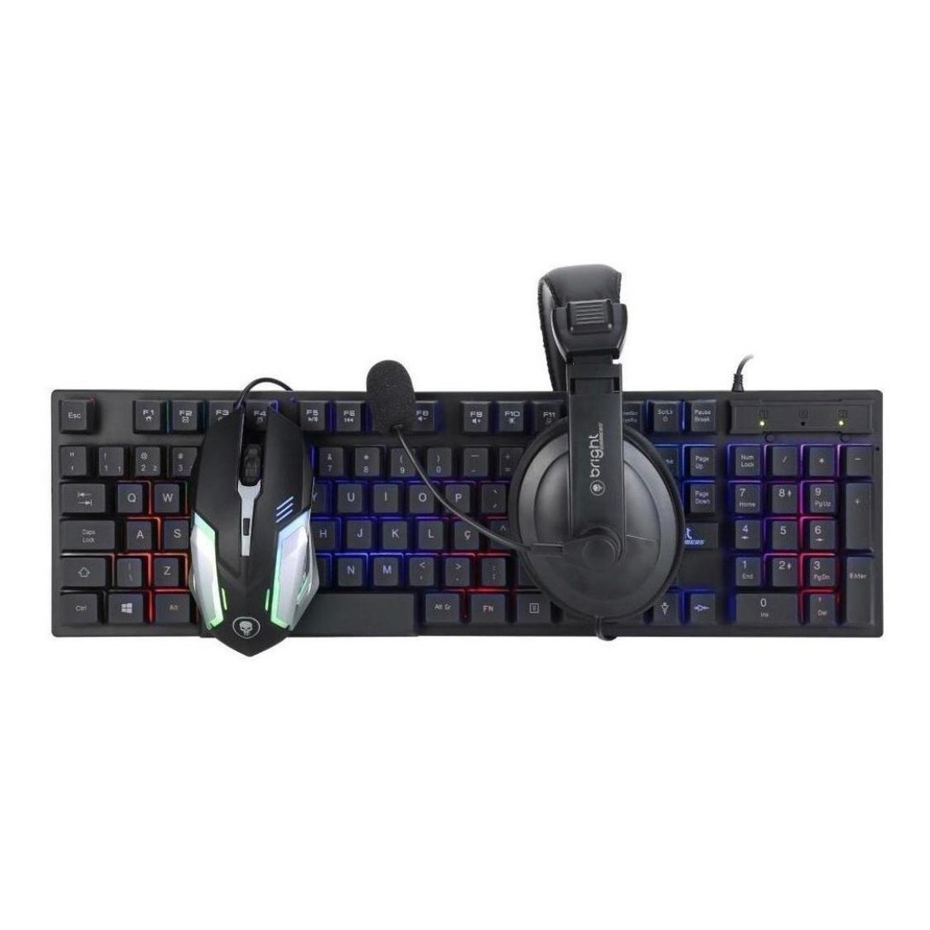 Combo Bright Gamer Kit 3x1 Teclado/Mouse/Headset | Shopee Brasil