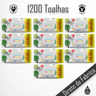 10 Pacotes de Toalha umedecida da Turminha da Bagunça 120 Folhas Com Tampa Flip Top