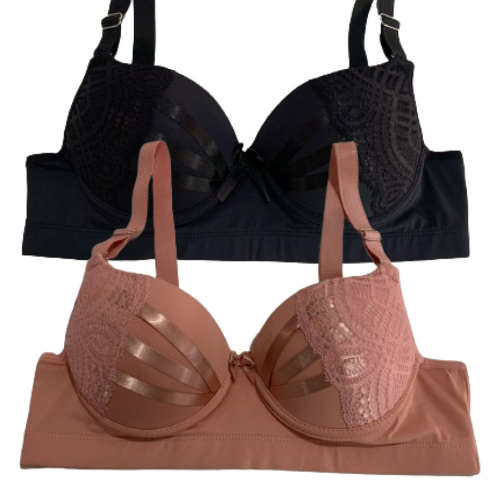 Kit 2 Sutiã Reforçado De Bojo Sustentação Feminino Microfibra Íntimo ...