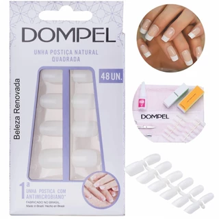 Kit Unhas Postiças Tips Quadrada Alongamento Unhas C/ 48 em Oferta na Shopee