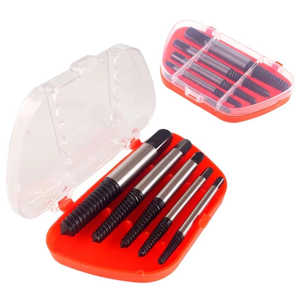 JOGO 5 REMOVEDOR EXTRATOR DE PARAFUSOS QUEBRADOS ESPANADOS