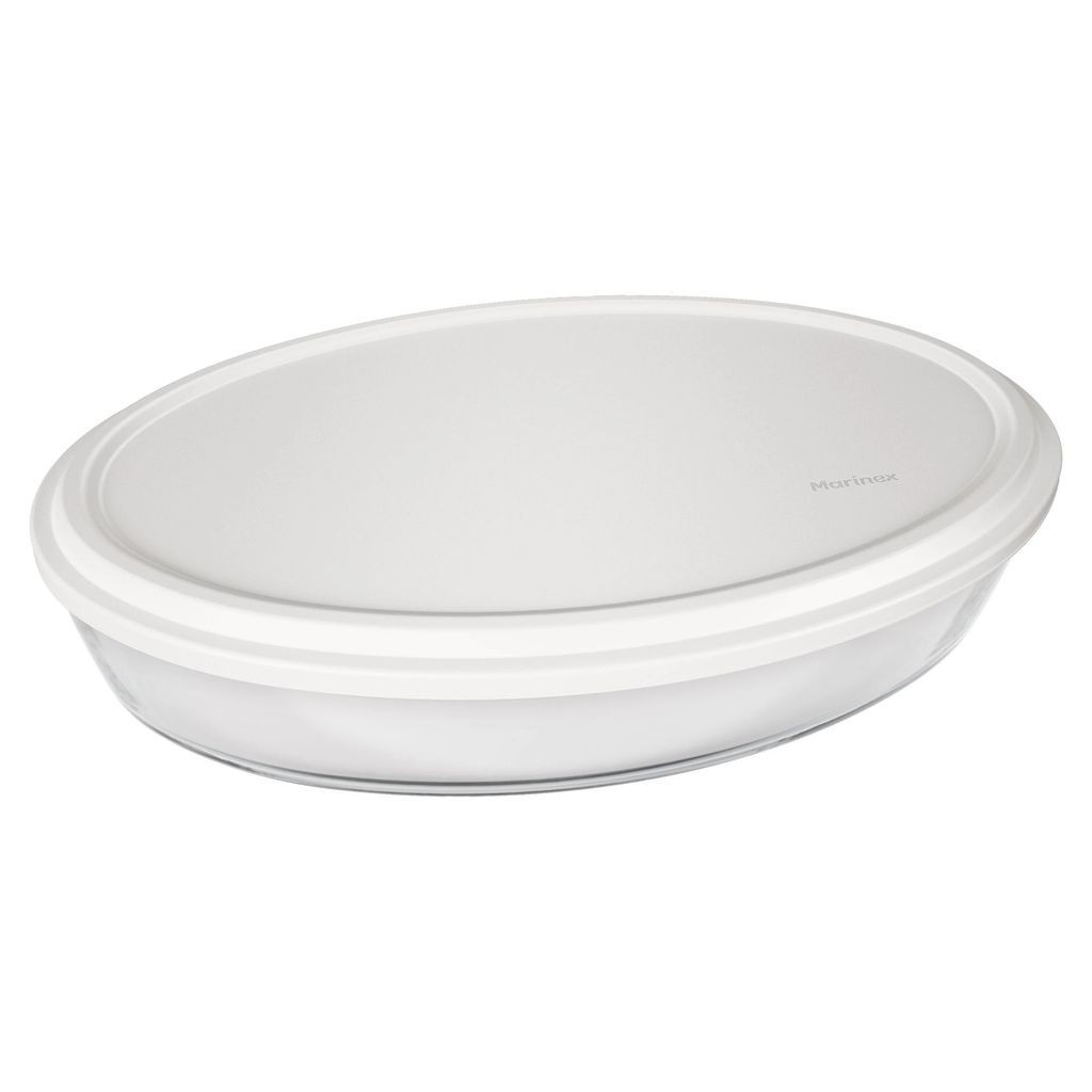 Assadeira Nadir Marinex em Vidro Oval com Tampa 3,2L - Item Sortido