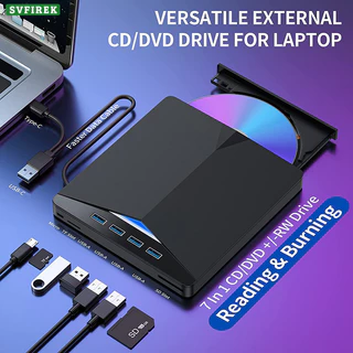 Unidade Externa De DVD Com 4 Portas USB 3.0 Porta Tipo C Leitor De Cartões SD CD/Óptico Portátil Gravador De