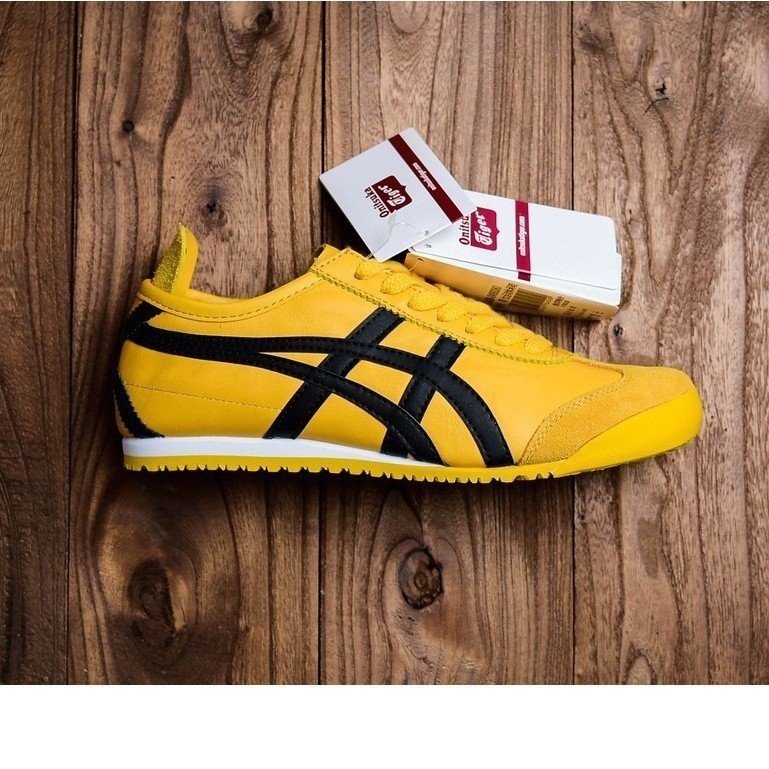 (Veja a descrição do produto) Onitsuka Tiger ASICS Tiger Mexico 66 2021 Novo Mocsins Original Feminino Lazer Clássico Lazer Esportes Lazer Tênis Amarelo Pret