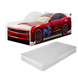 Cama Berço Carro Homem Aranha Menino C/ Colchão Montessoriana Herois