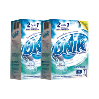 Kit 2 Detergente Para Lava-louças Unik Sem Fragrância 1 Kg