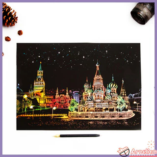 Anelian Scratch Paper Colorful City Night Scene Landscape Pintura De Raspadinha Ao Redor Do Mundo Conjunto De Suprimentos Criativos