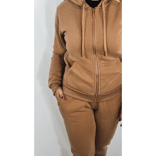 Conjunto Feminino Individual Moletom Conforto com Zíper Adulto Inverno Premium Calça e Casaco