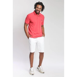 Bermuda Masculina Sarja Slim Polo Wear Branco