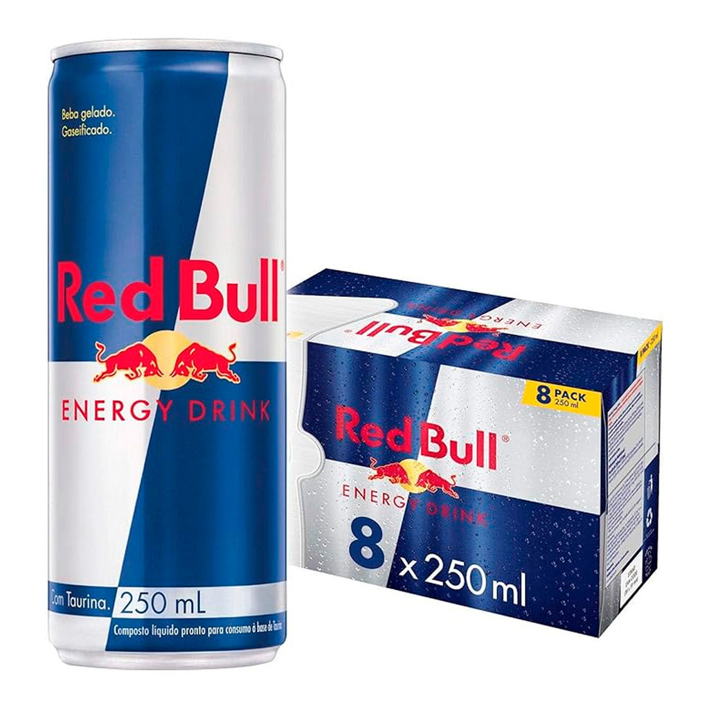 Energético Red Bull Tradicional 250ml 8 Unidades | Shopee Brasil