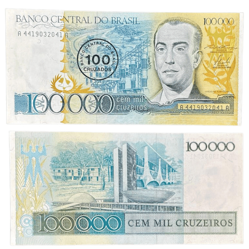 CÉDULA - 100 Cruzados - CARIMBO