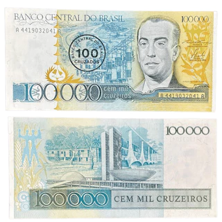CÉDULA - 100 Cruzados - CARIMBO