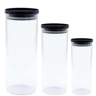 Kit 3 Potes De Vidro Com Tampa Hermética Multifuncional Mor