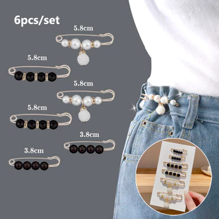 6 Peças De Broche De Cintura Ajustável – Fixador De Calças E Saia Da Moda Para Jeans/Vestidos