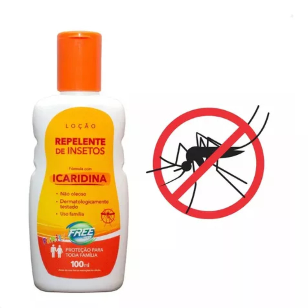 Repelente De Insetos Com Icaridina Free Inset 100ml Loção | Shopee Brasil