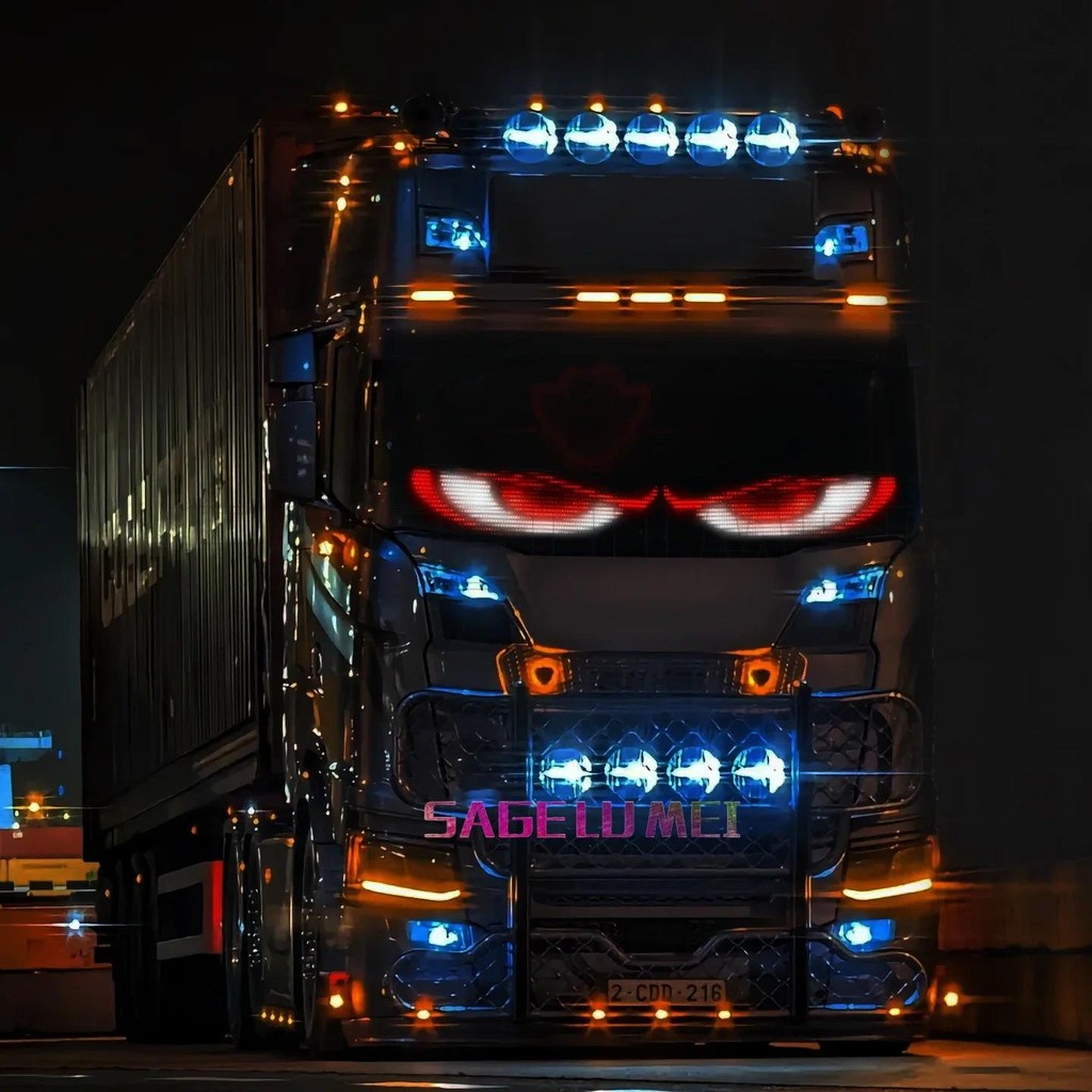 LED Olhos Do Diabo Para Caminhão Matriz Painel RGB Carro DIY Rolagem  Programável Publicidade Bluetooth App Controle Luz - Faz a Boa!