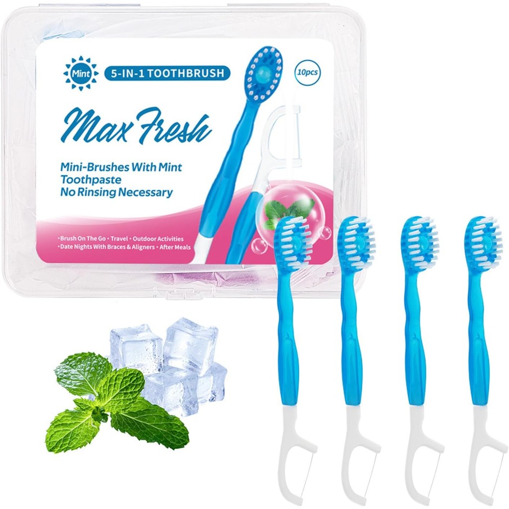 Escova De Dentes E Fio Dental 5 Em 1 , Mini Descartável Com Pasta De ...