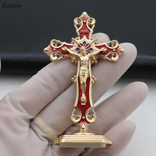 [Zutimy] Moda Carro Ornamento Metal Jesus Cross Crucifixo Auto Decoração De Interiores Christian Ornamentos Acessórios