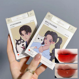 Herorange Conjunto de Cinco Peças de Pintura de Cinco Lábios Série Cigarros Conjunto de Batom Espelho Argila Labial Mate