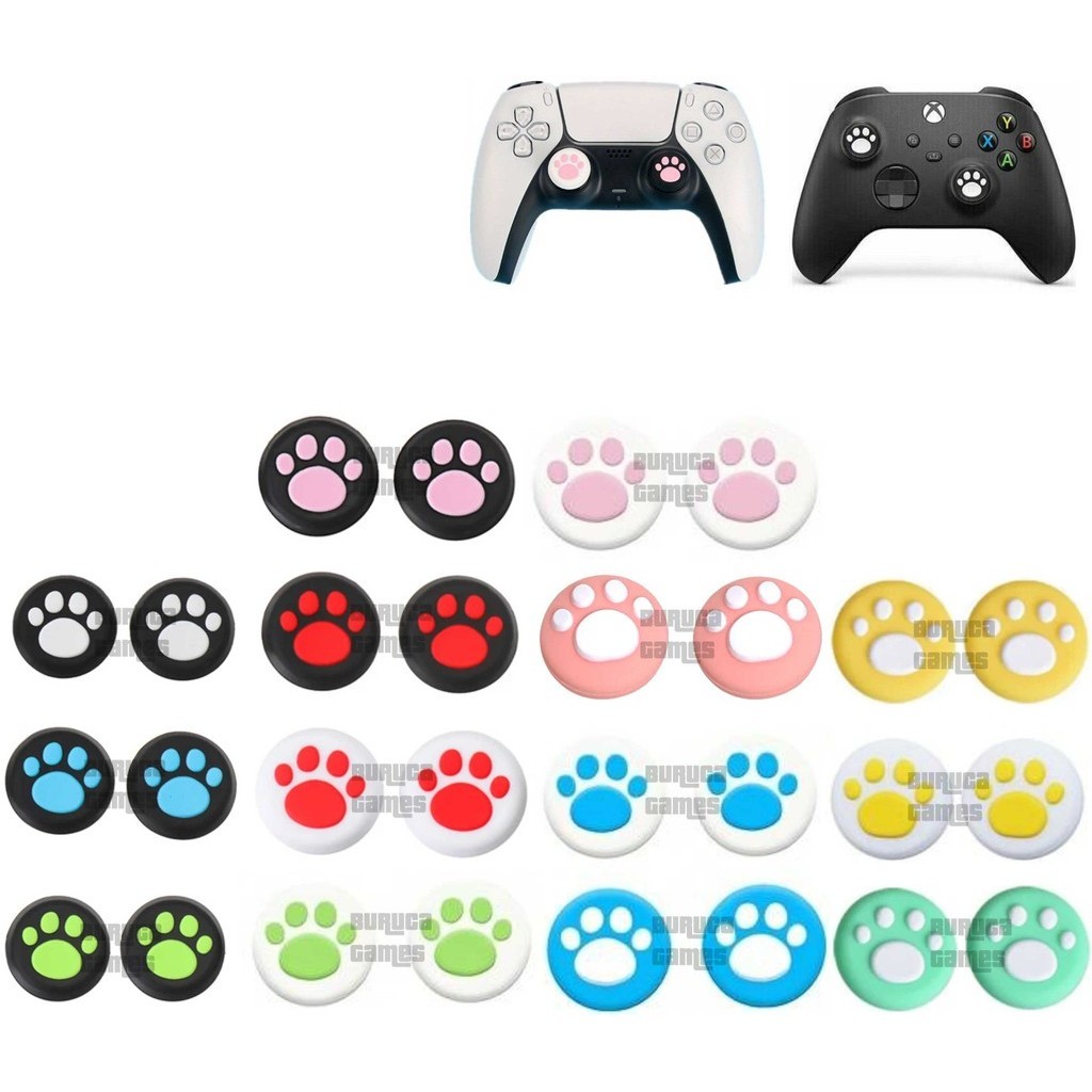 Par de Grip de Silicone para botão analógico de controles de vídeo games - Pata