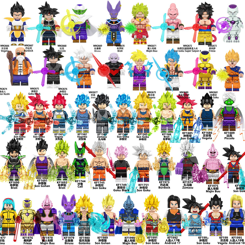 Minifiguras De Bolas De Dragão Super Saiyan Son Goku Vegeta Figuras De Construção De Blocos De Brinquedos