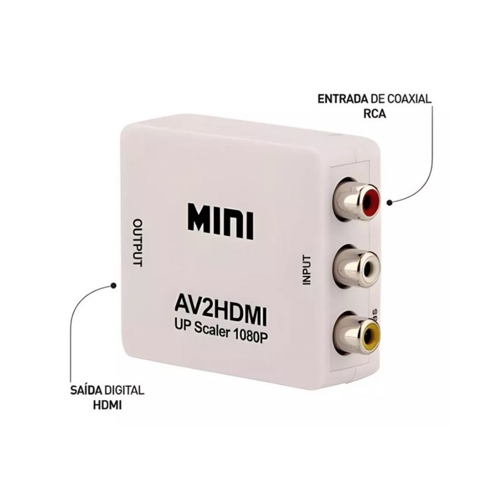 Mini Adaptador Rca Av Conversor Para Hdmi 1080p Av2hdmi