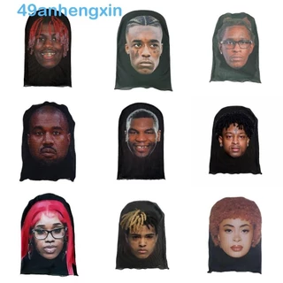 ANHENGXIN Seamless Máscara , Cachecol De Cabeça Respirável Máscaras Famosas De Proteção Solar Cosplay , Protetor Terylene Famosa Pessoa Impressa Capa Facial Riding