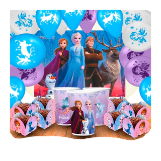 Kit festa completo 84 pçs Decoração Frozen aniversário