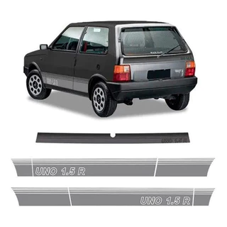 Kit Adesivo Faixa Lateral Traseira Fiat Uno 1.5 R Grafite